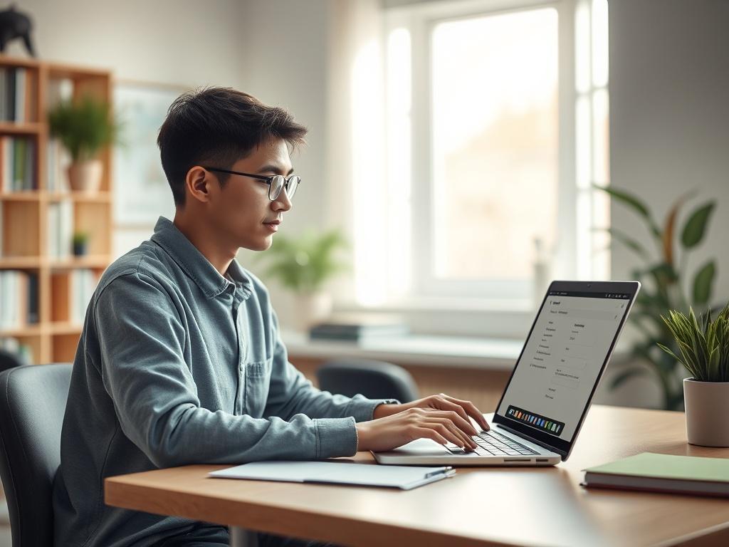 A realistic high resolution of a student submitting answers on